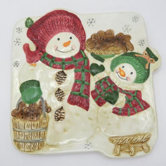 BICO Snowman Ceramic Trivet Holiday Kitchen Decor Gingerbread Cookie Design 6” - Picture 2 of 10